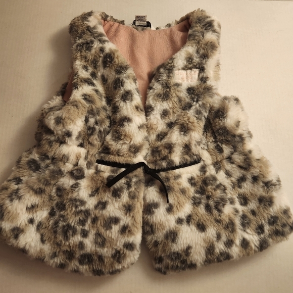Calvin Klein Jeans Sleeveless Faux Fur Vest Baby Girl's 24M Multicolor - Picture 1 of 5
